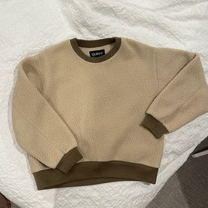 quince teddy bear fabric sweatshirt crop length